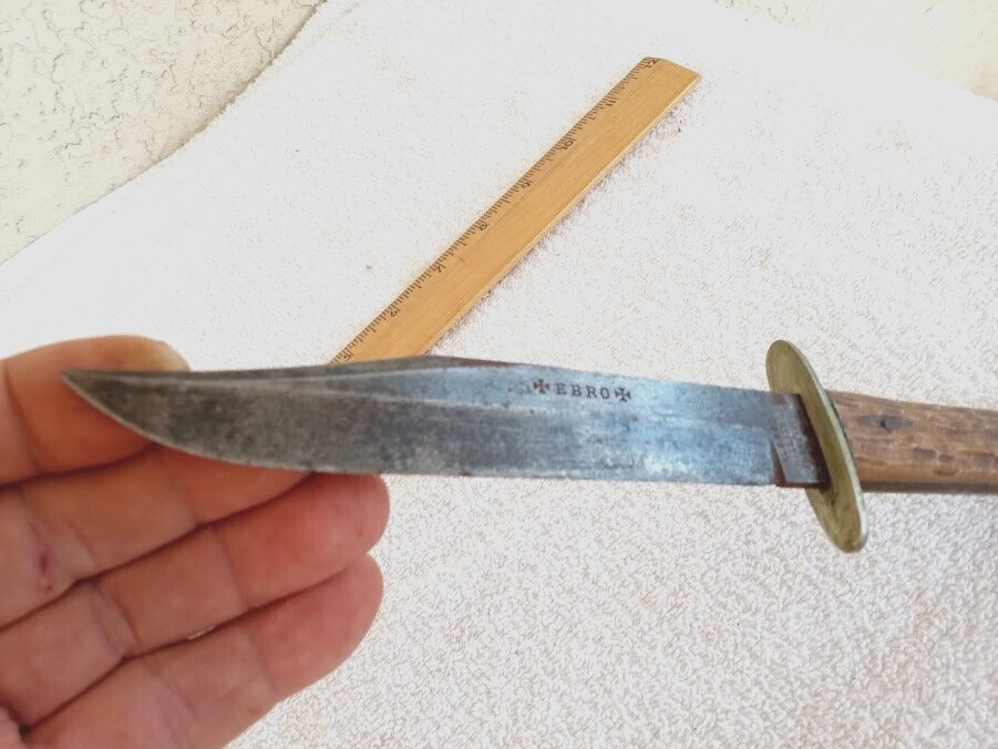 Very Rare Antique Alfred Williams Sheffield England Fixed Blade Knife Stag Scale