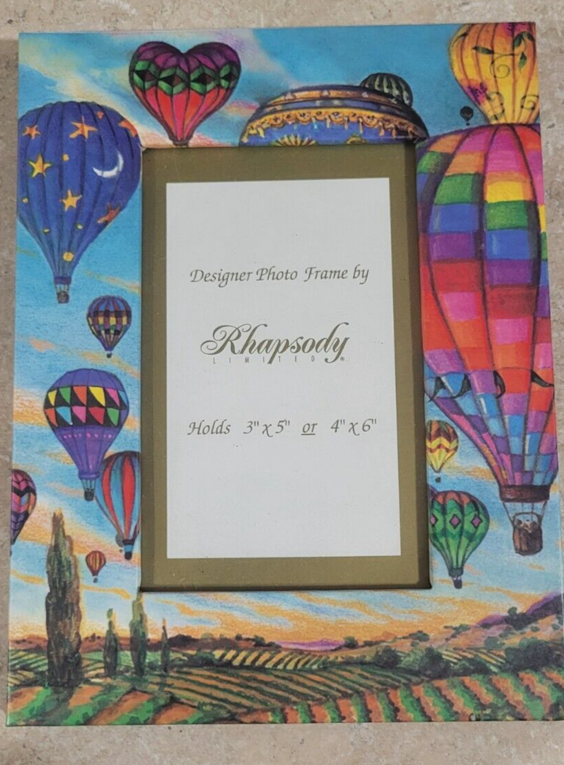 Rhapsody Hot Air Balloon Picture Frame 3x5 or 4x6 glass