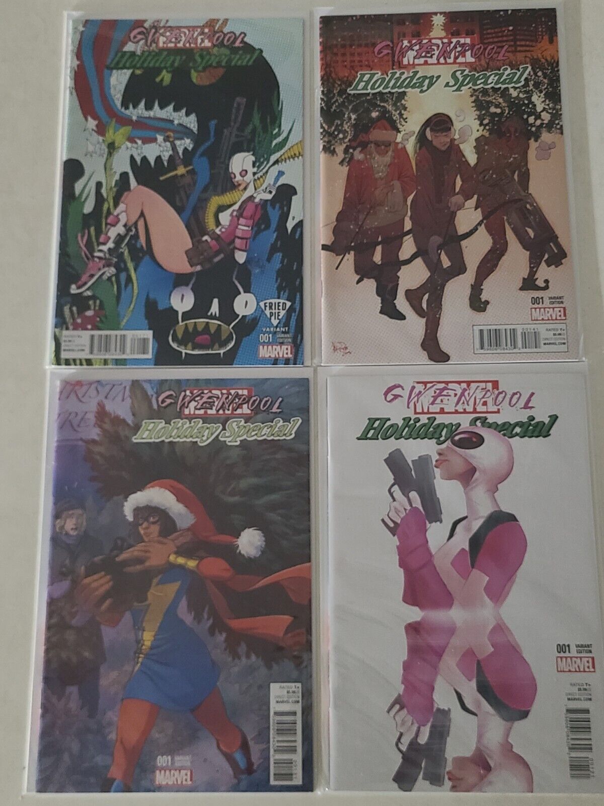4 Different GWENPOOL Holiday Special NM 9.4 Variants Marvel Comics Ms Marvel