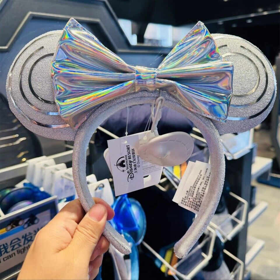 Disney Park 2024 authentic Tron Minnie Mouse Ear Headband Shanghai Disneyland