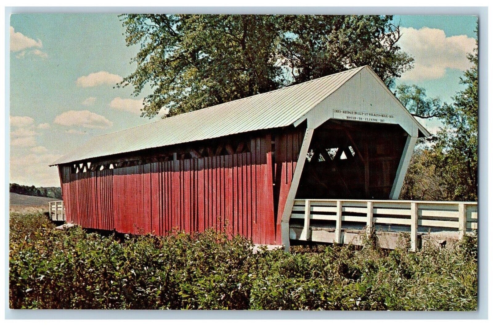 Winterset Iowa IA Postcard Spans Clanton Creek Imes Bridge c1960 Vintage Antique