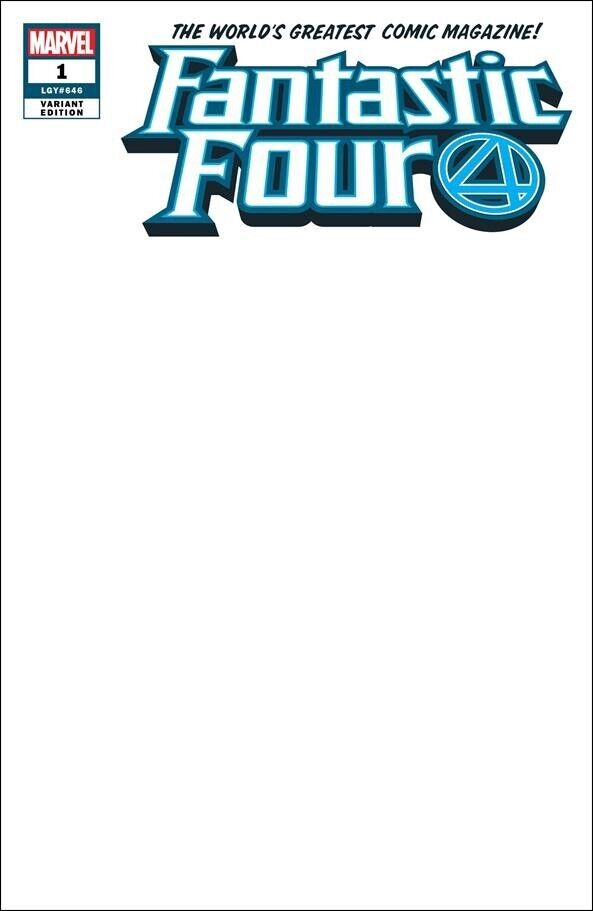 Blank Fantastic Four #1 (2018) Convention Sketch Variant Marvel fast Ship