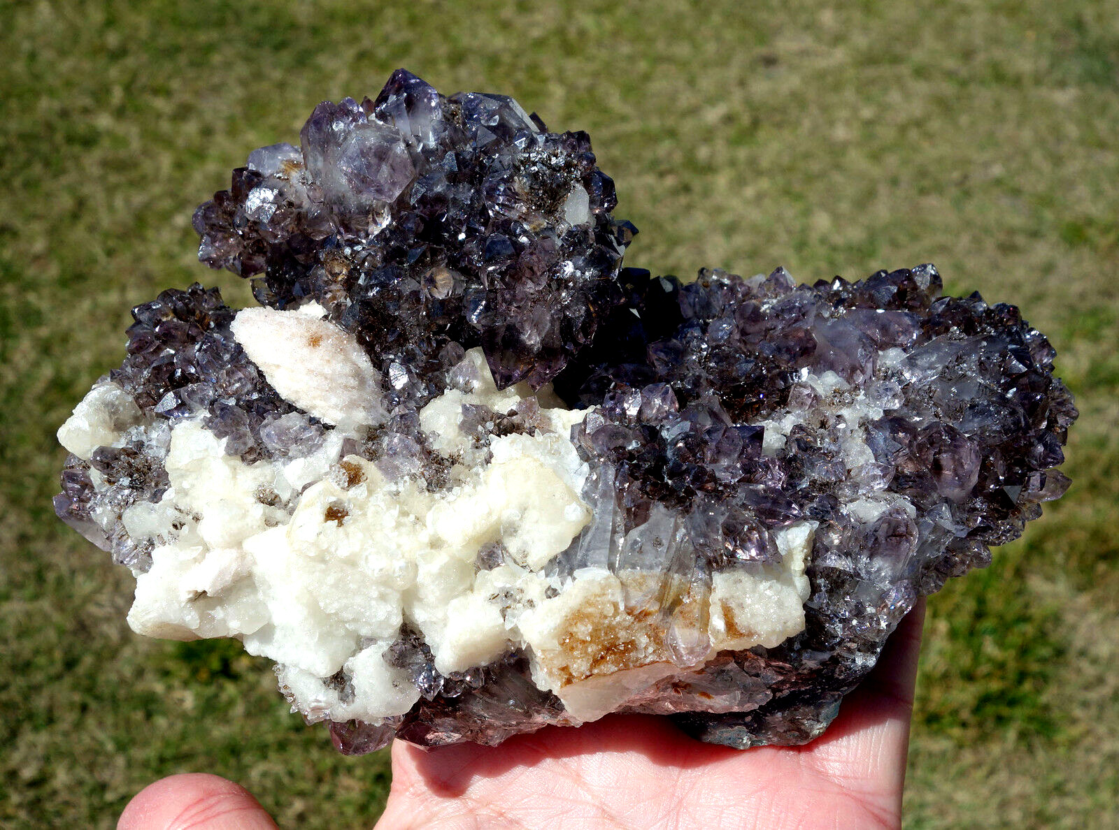 Amethyst FLOWER STALACTITE Quartz a Uruguay Crystal Points with Calcite For Sale