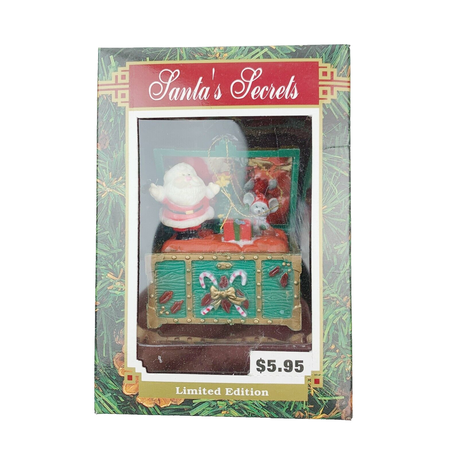 Vintage Santa's Secrets Toy Chest Handcrafted Christmas Ornament New