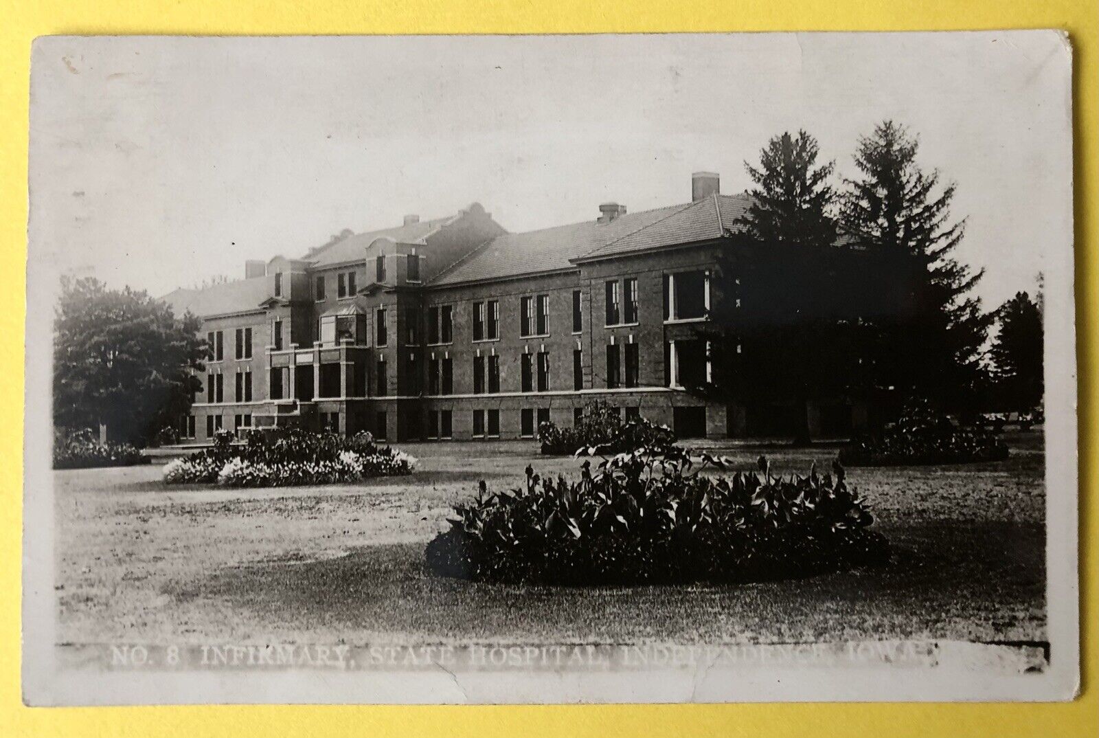 Vintage Postcard 1921 Real Photo Infirmary State Hospital Independence￼￼ Iowa IA