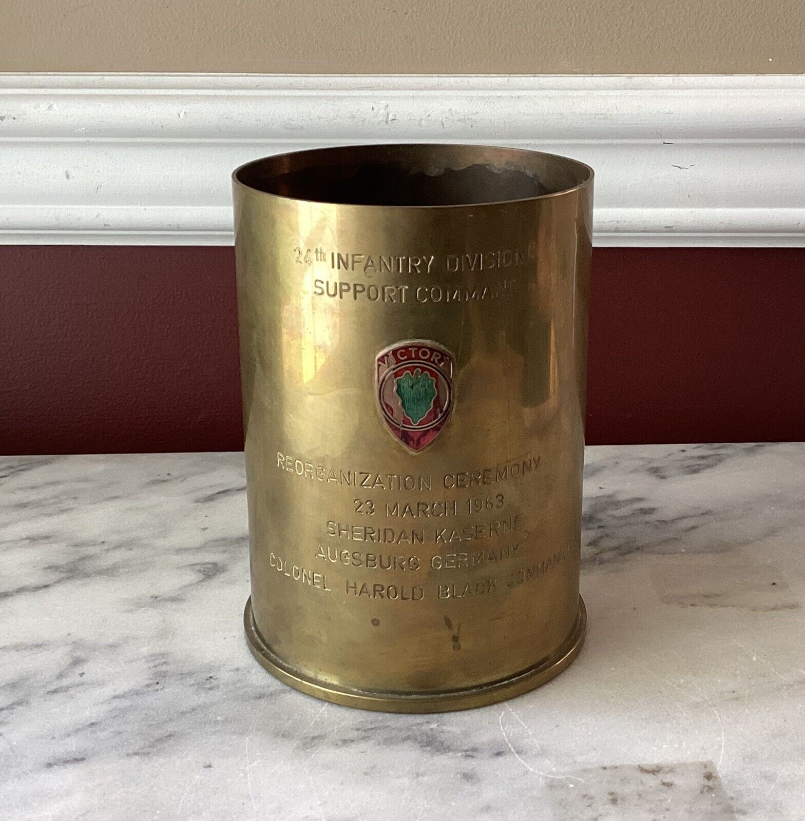 VTG Military Brass Memorabilia, Gift To US General, 24th Infantry