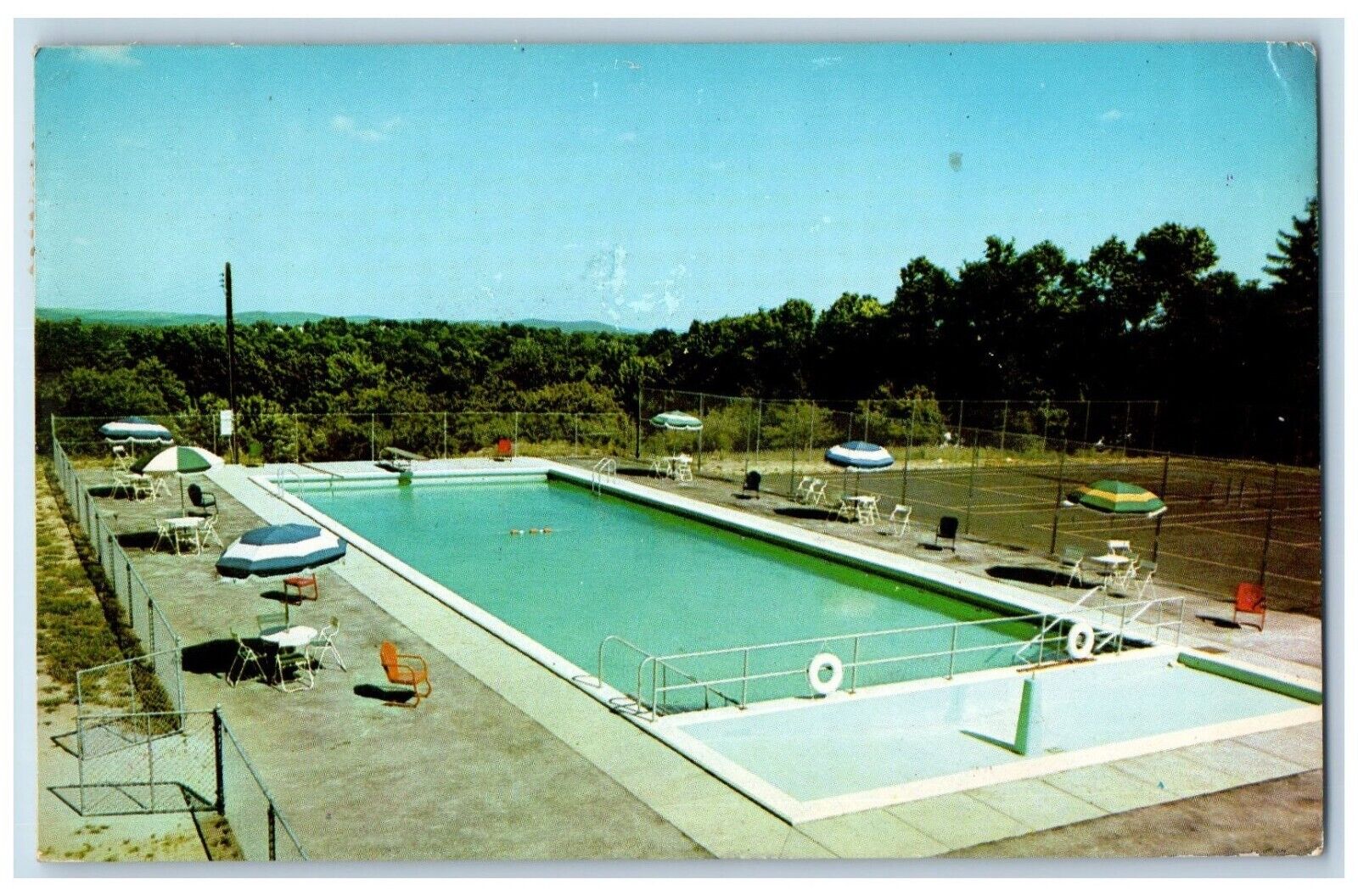 1958 Rubenfelds Monsey Park Hotel Swimming Pool Spring Valley New York Postcard