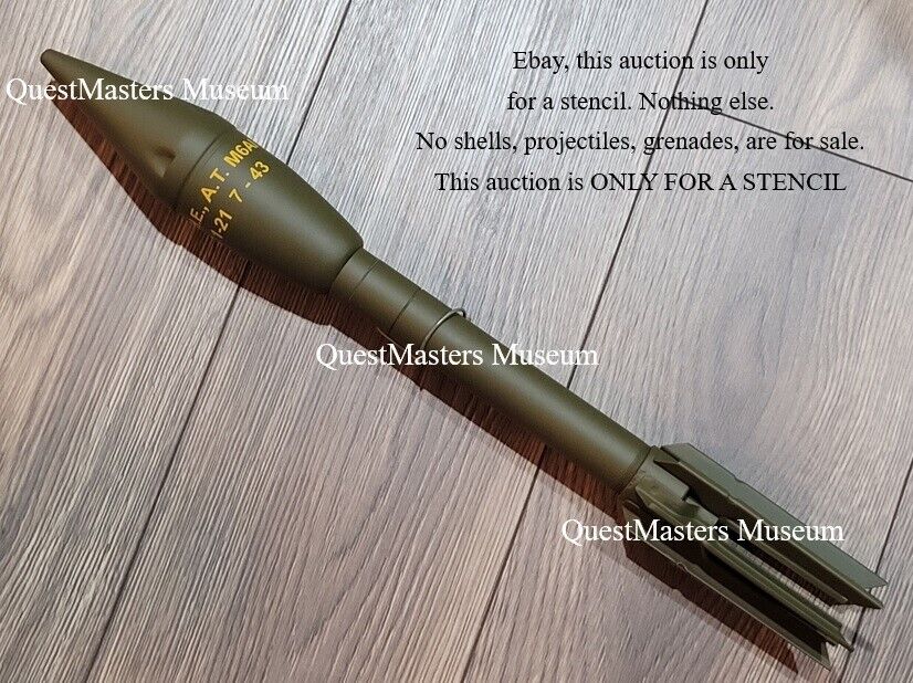 U.S. WWII 2.36-inch M6A1 HE Bazooka Rocket Stencil, Stencil 035
