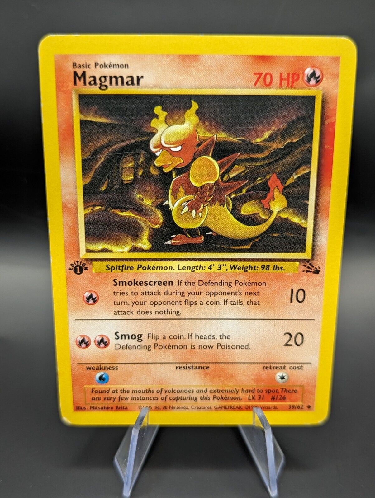 Magmar 1st Edition Pokemon Card 39/62 Fossil Uncommon WOTC - #145