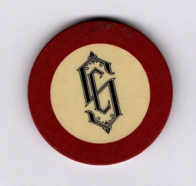 NICE SC 1920\'S CREST AND SEAL POKER CHIP - RED