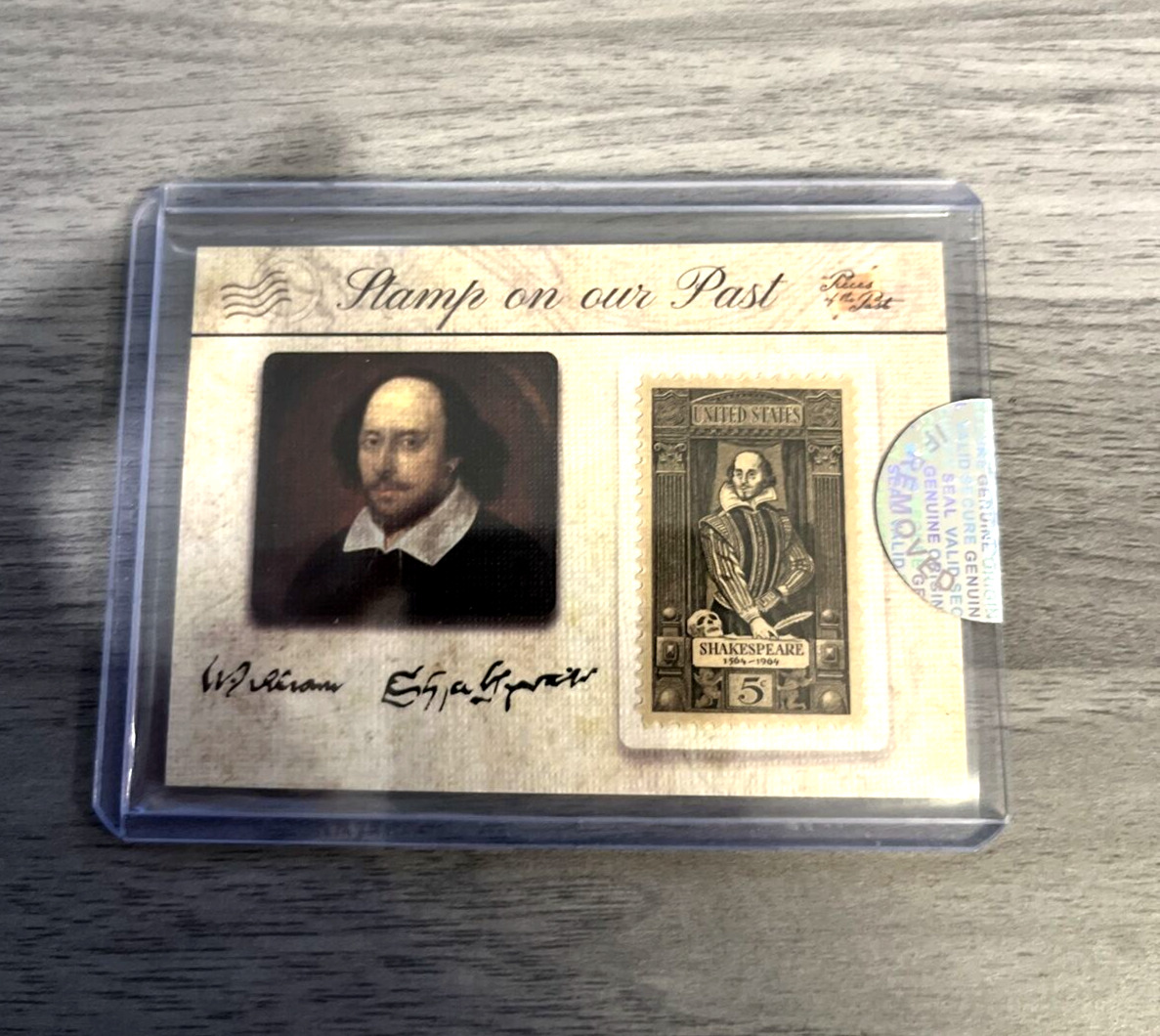 2018 Pieces of the Past WILLIAM SHAKESPEARE STAMP RELIC