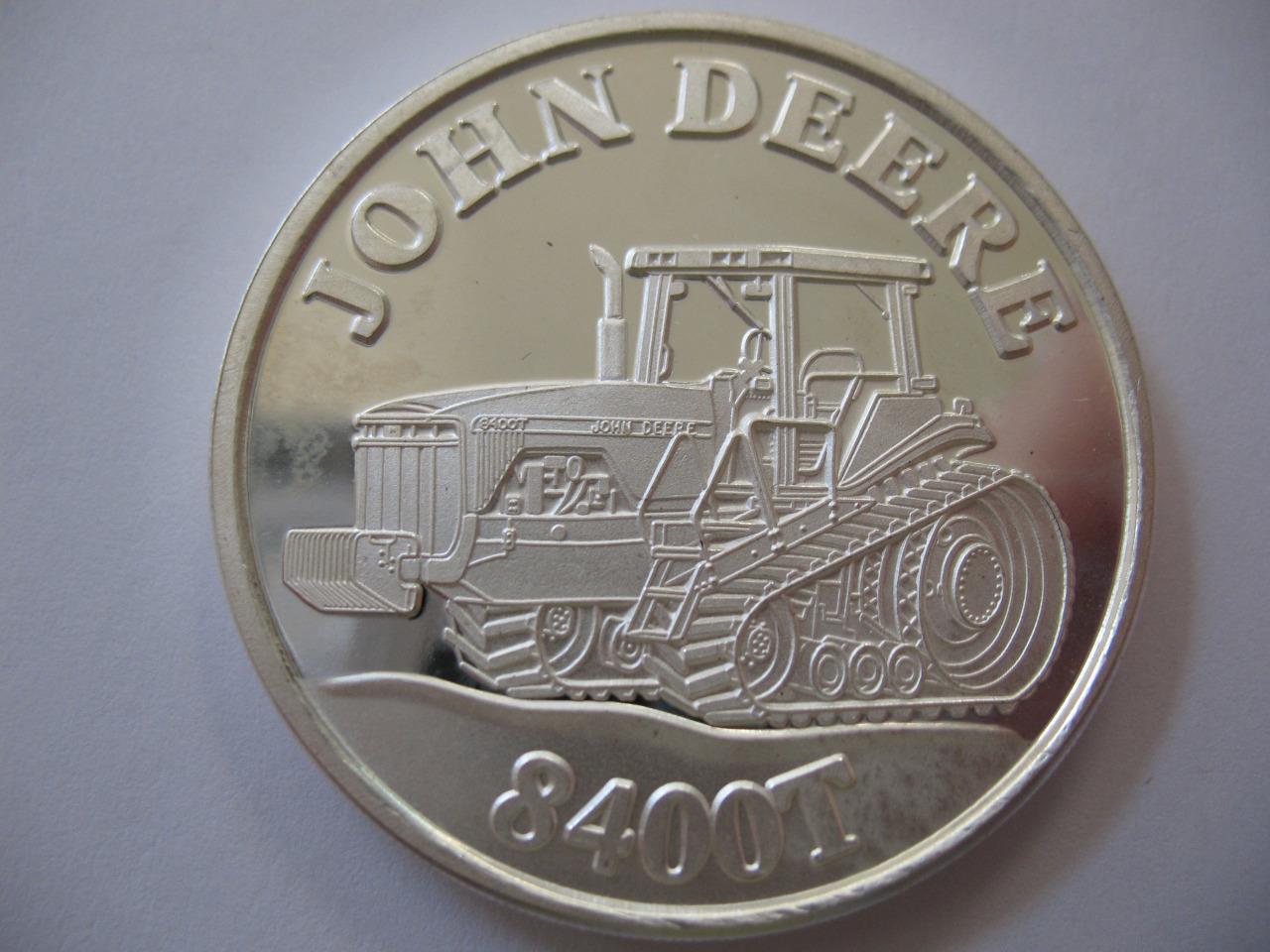1-OZ.JOHN DEERE MODEL 8400T TRACTOR CHRISTMAS GIFT.999 PROOF  SILVER COIN+GOLD