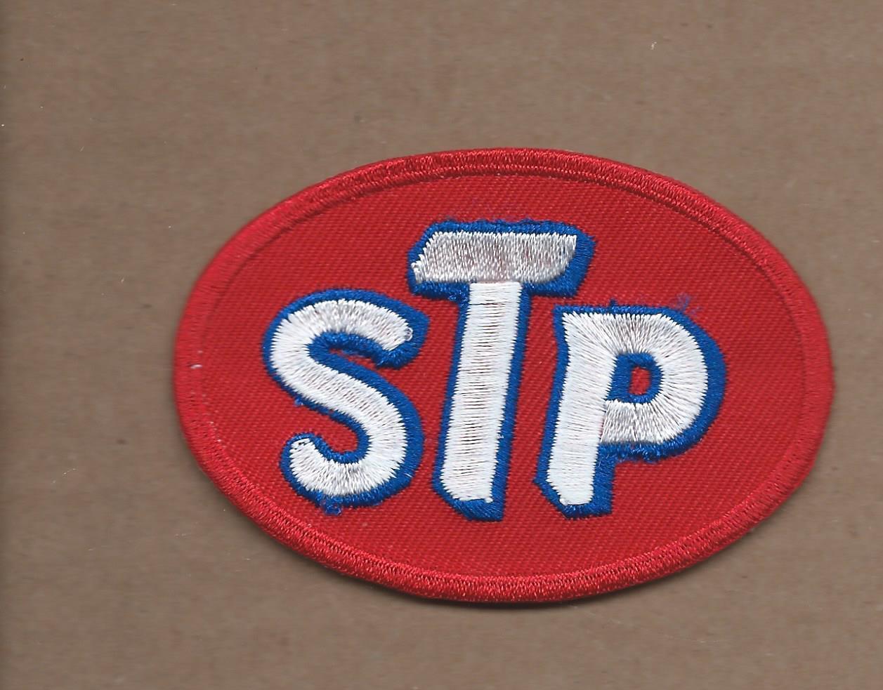 NEW 2 1/8 X 3 1/8 INCH STP MOTOR OIL IRON ON PATCH 