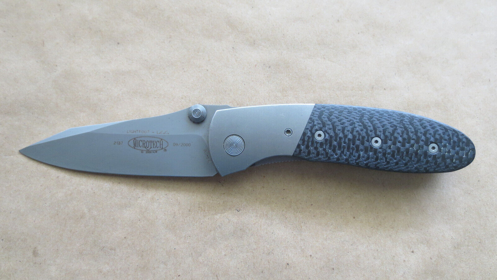 Microtech Lightfoot - LCC Knife Folder Stonewash 154CM Blade Made 09/2000