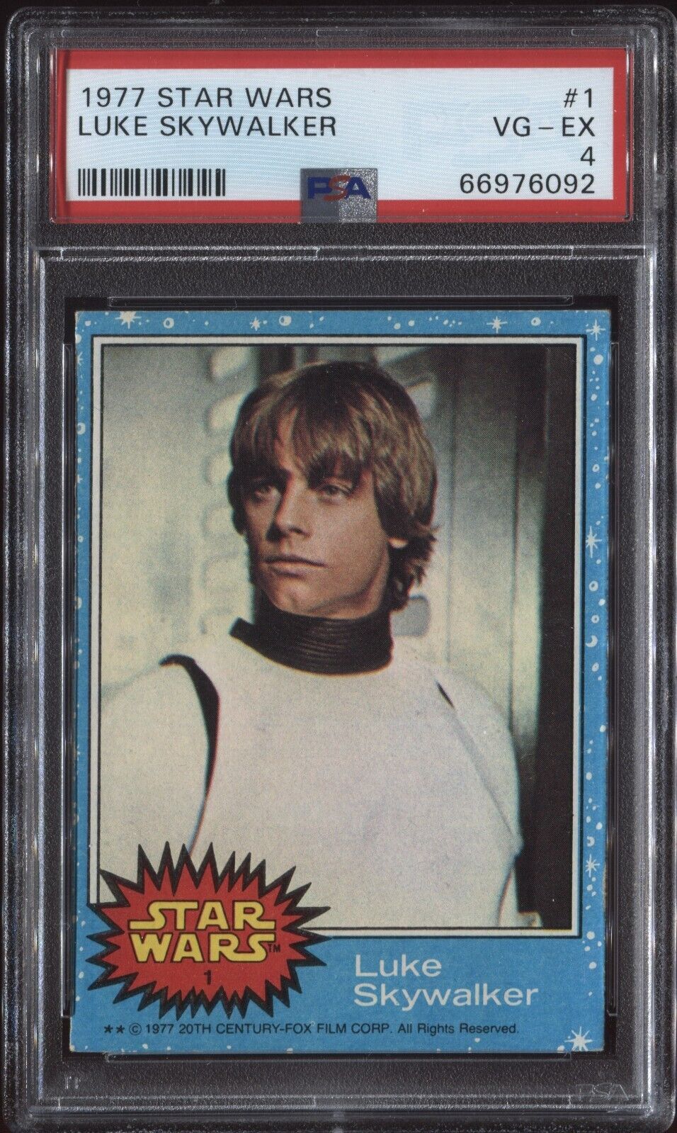 1977 Star Wars #1 Luke Skywalker Rookie Card PSA 4 Looks Nicer