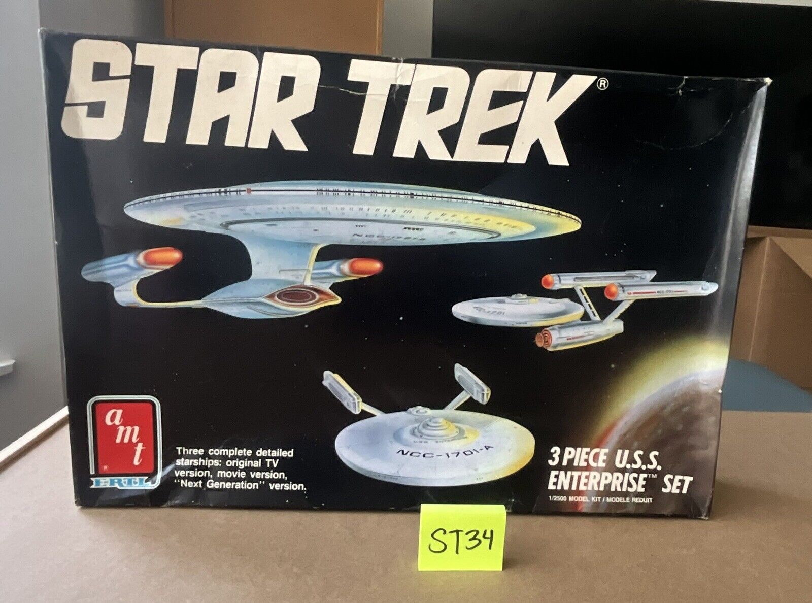 Star Trek 3 Piece U.S.S Enterprise Set Model Kit 1988 AMT ERTL 6618