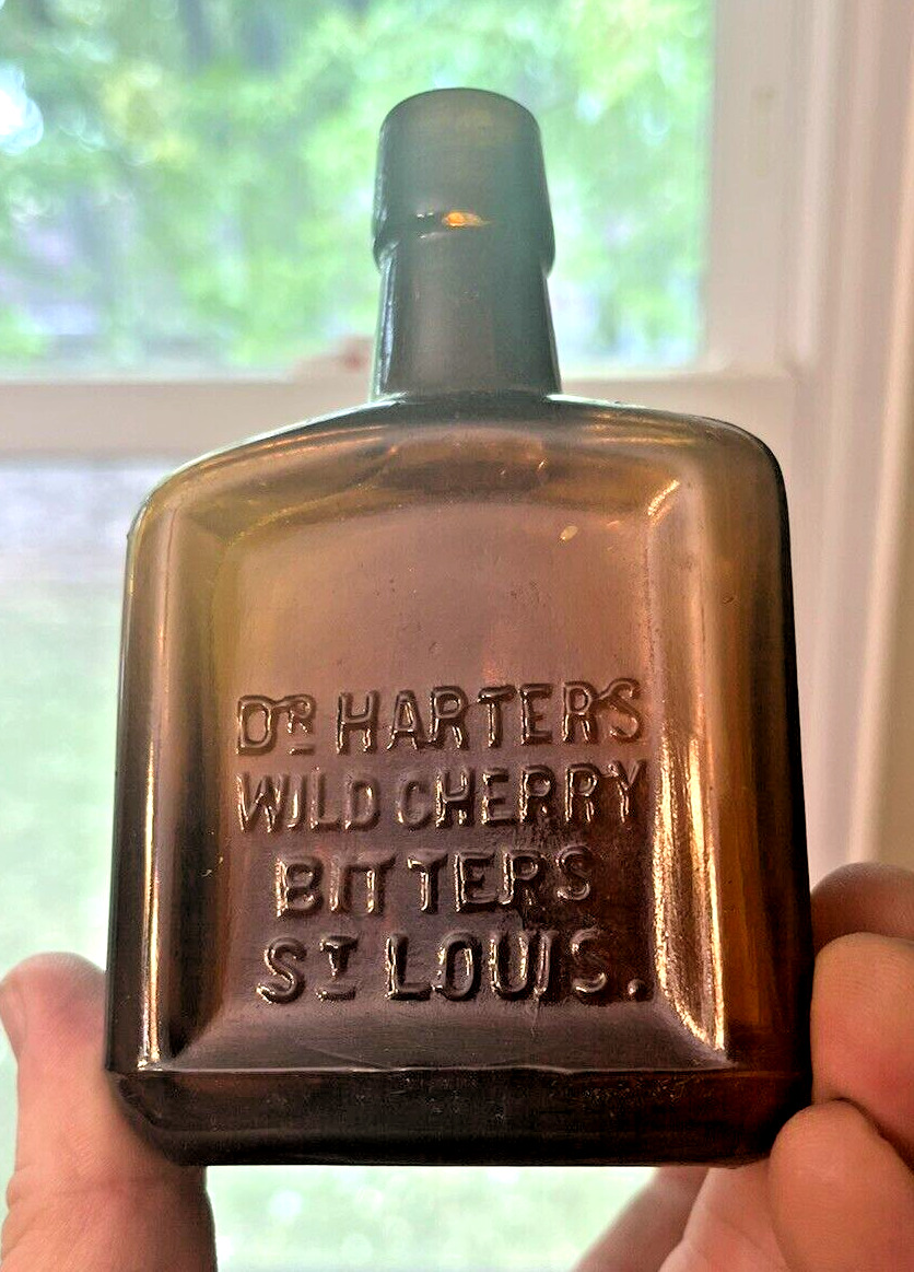 NICE MINIATURE DR. HARTER\'S WILD CHERRY BITTERS ST. LOUIS, MO 1890\'S ERA L@@K