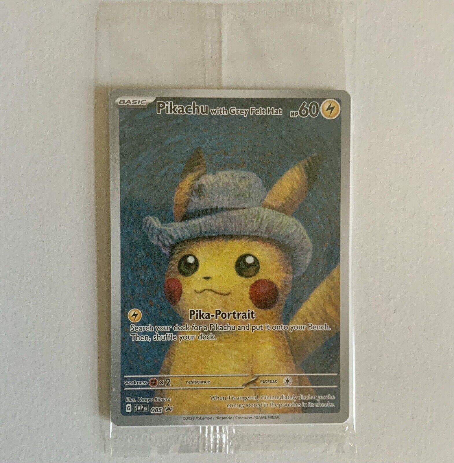 Pokémon TCG Pikachu With Grey Felt Hat 085 Promo Card Pokemon X Van Gogh