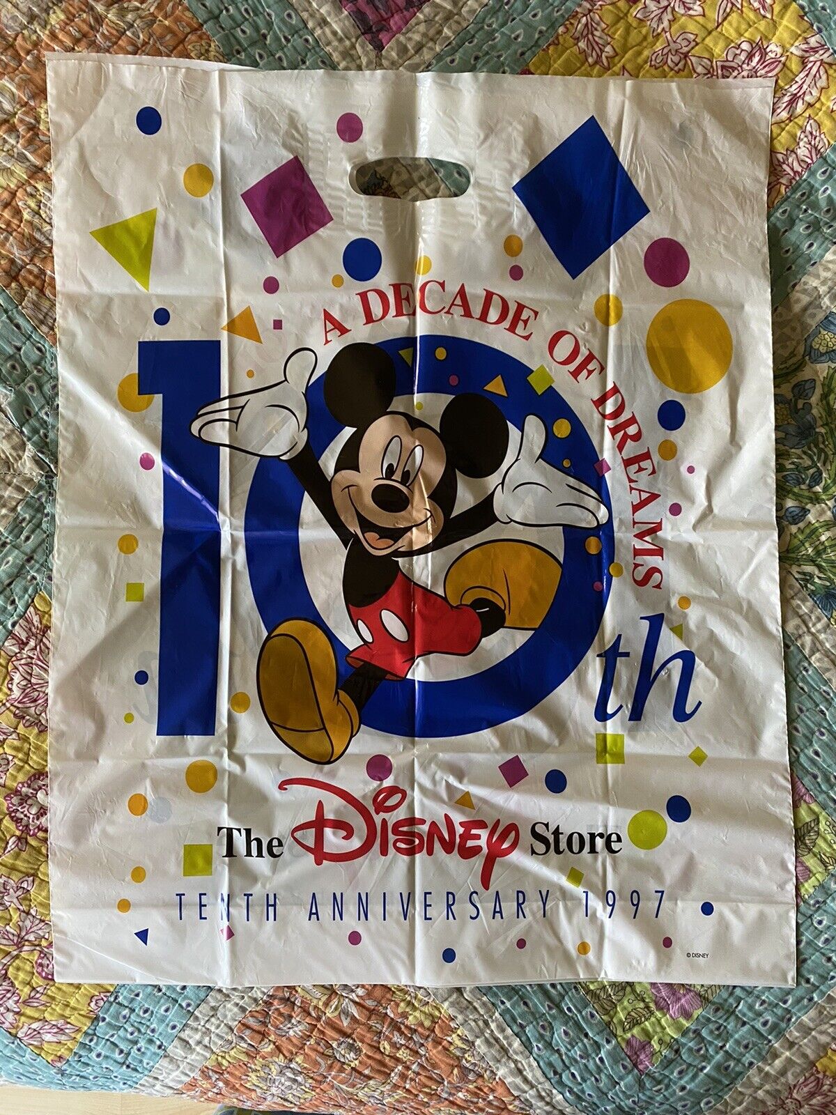 Vintage ~ DISNEY STORE  1997 ~ Plastic Shopping Bag - MICKEY - Great Condition