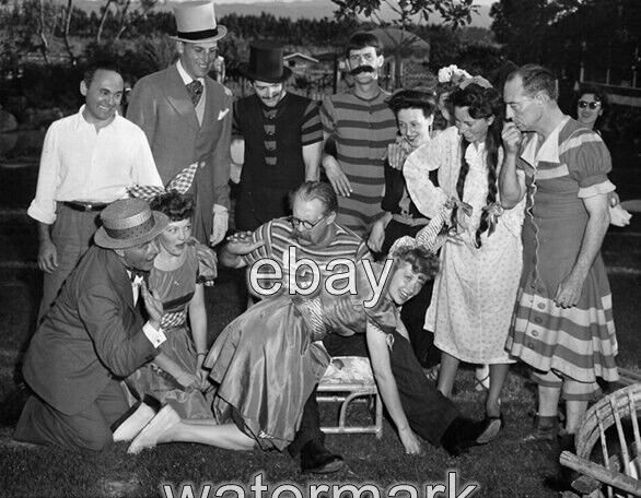 LUCILLE  BALL GETS SPANKING BUSTER KEATON WATCHES  CANDID  8X10 PHOTO 56