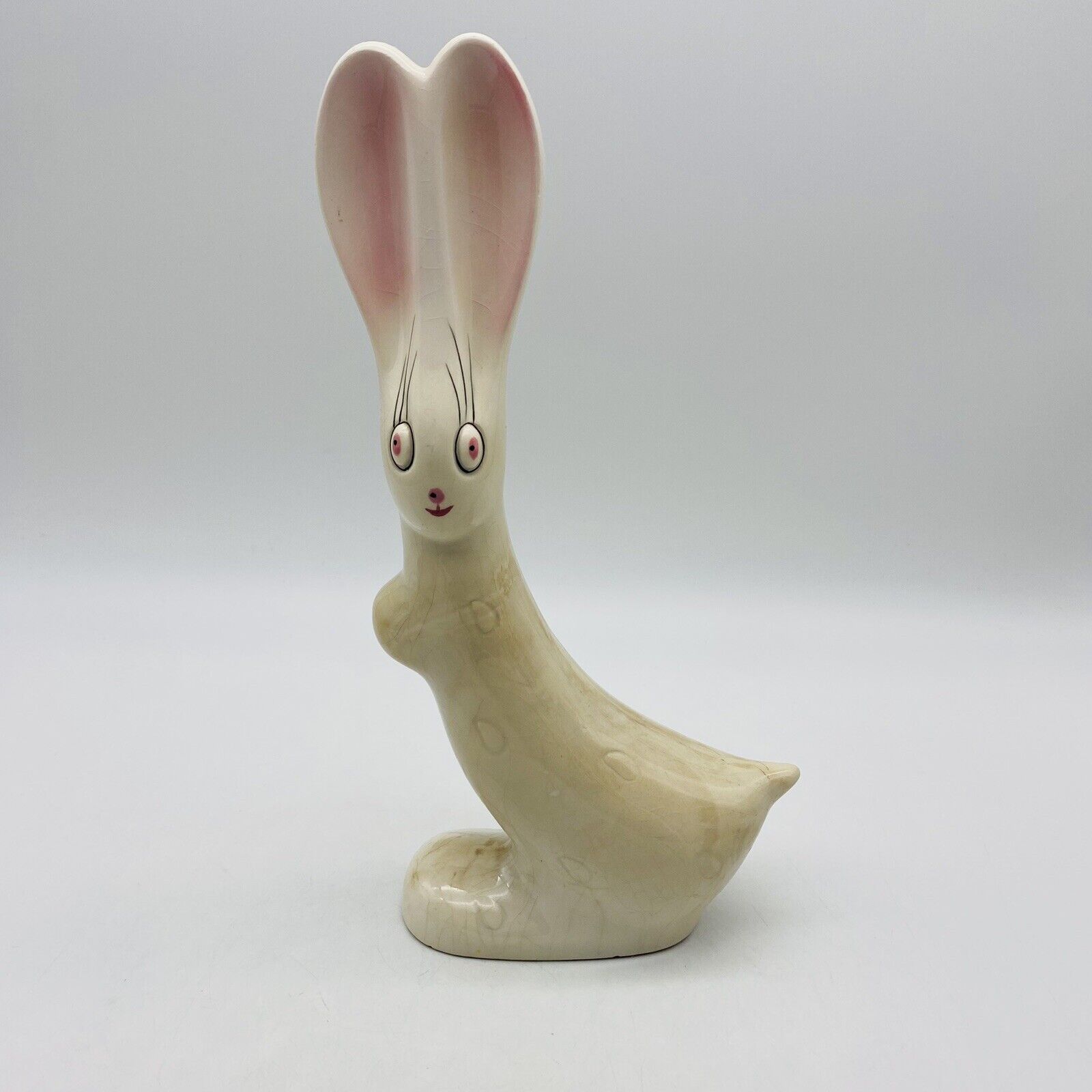 Vintage big eyed long ears ceramic Rabbit