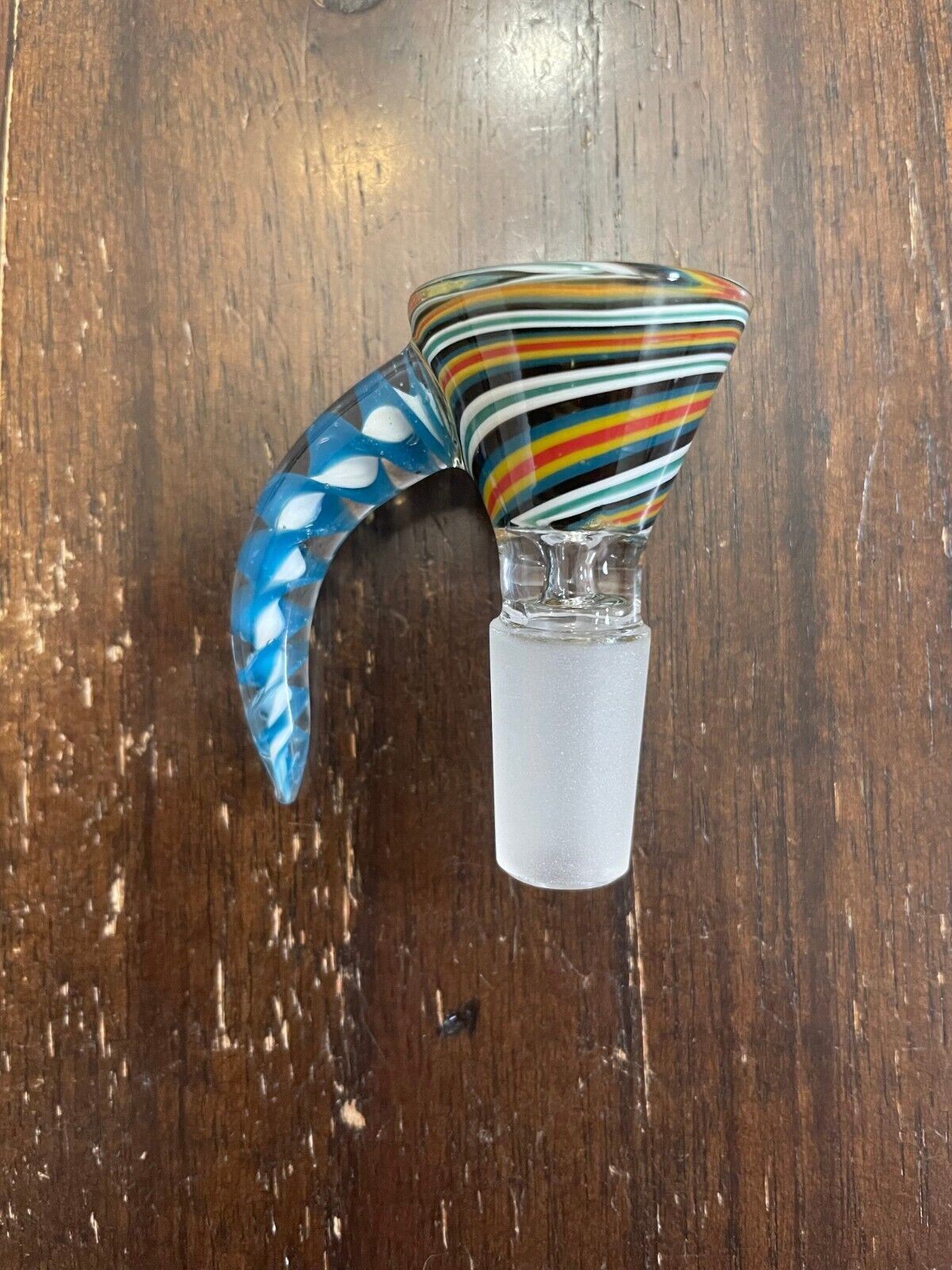14mm Premium Glass Water Pipe Bowl Big Horn Color Twist