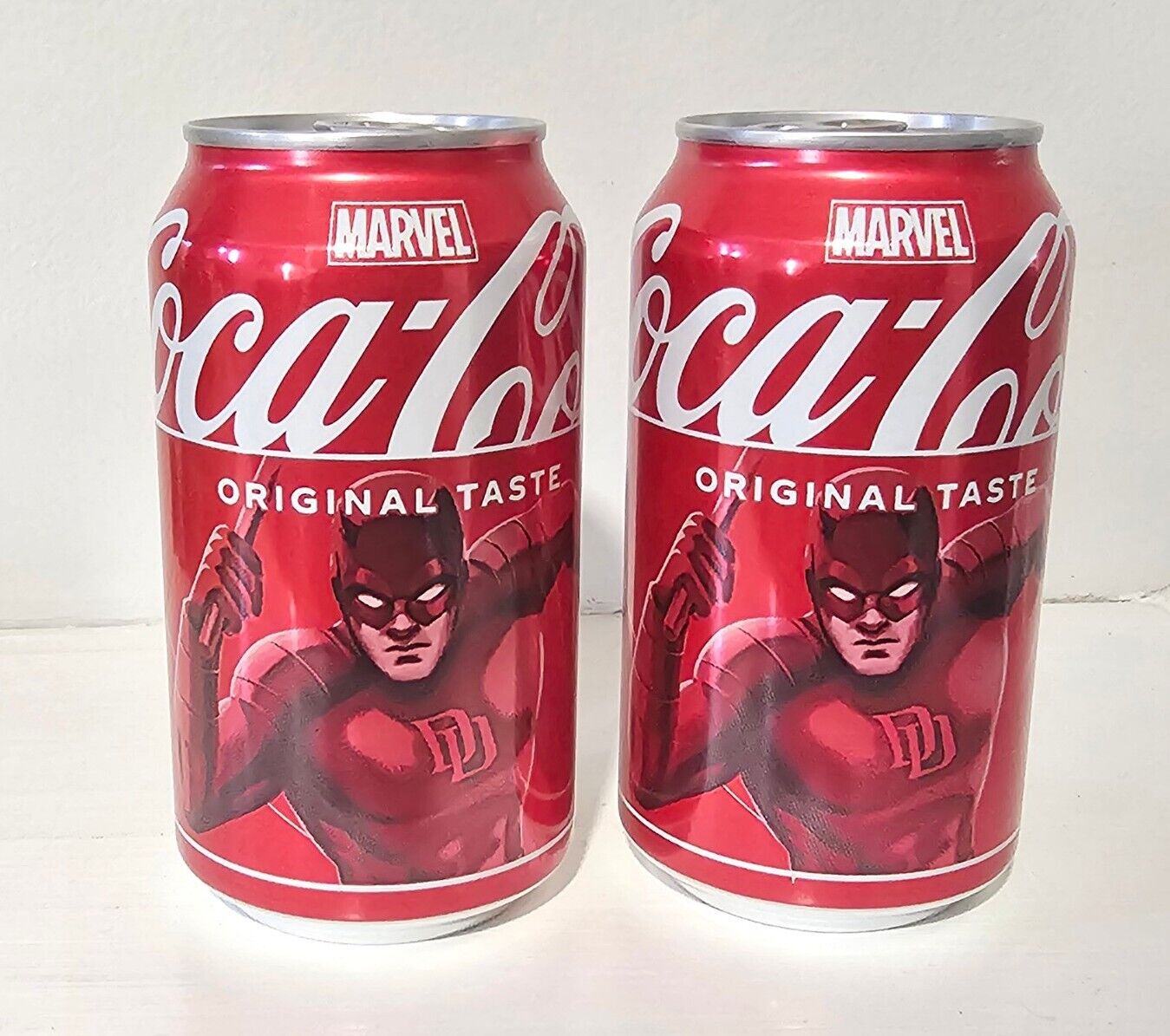 Coca Cola Marvel DAREDEVIL Soda Can - 2 Cans Unopened Sealed LIMITED COLLECTOR\'S
