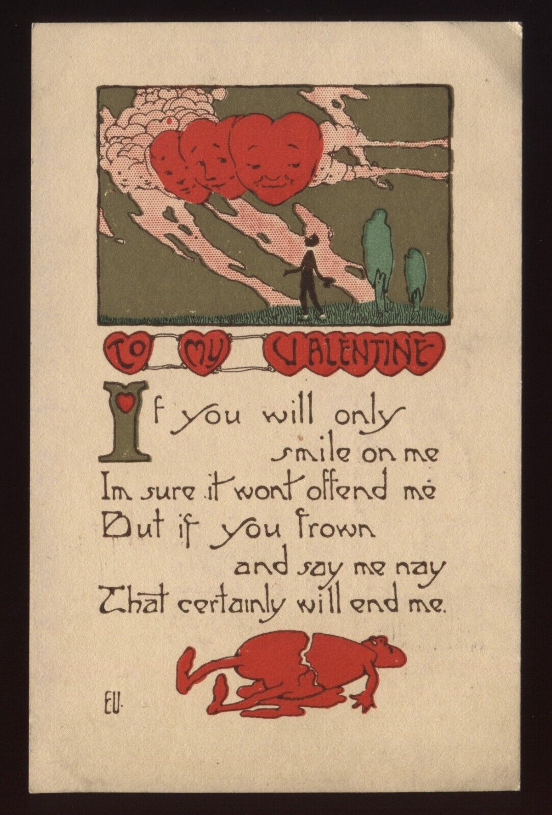 Antique 1914 To My Valentine The Rust Craft Shop Boston MA Postcard