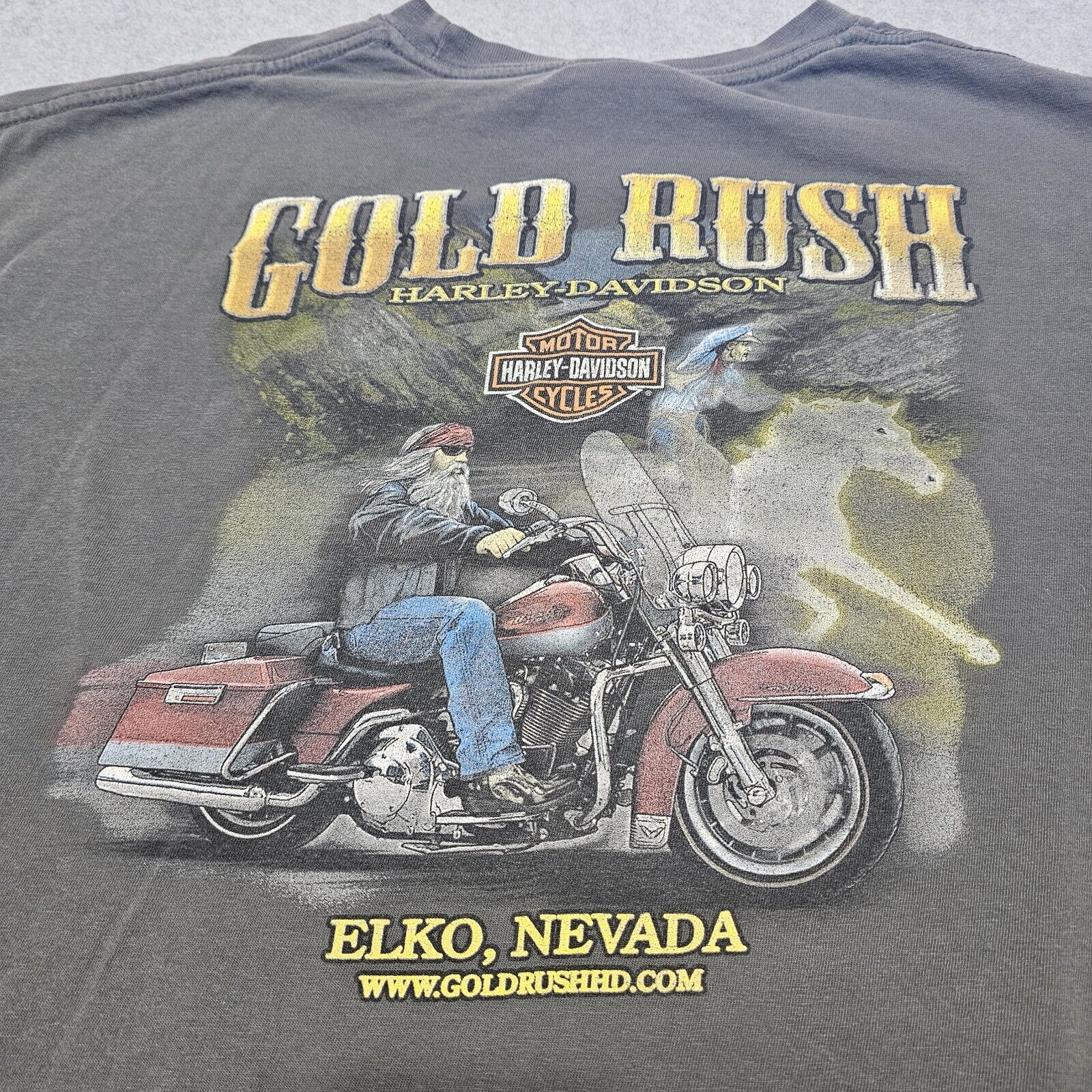Harley Davidson Mens Size XXL Gold Rush Elko Nevada Short sleeve Shirt 