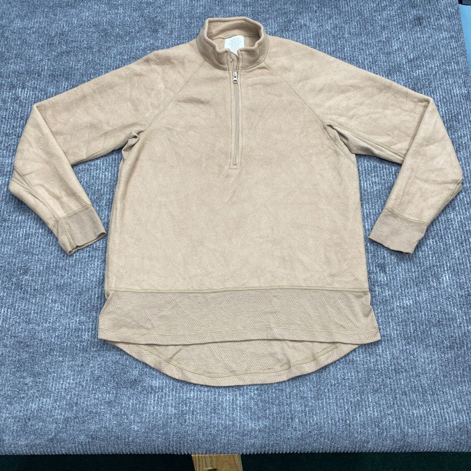 USGI Polartec Fire Resistant Nomex Fleece Shirt Mid-Weight Layer Large Beige Tan