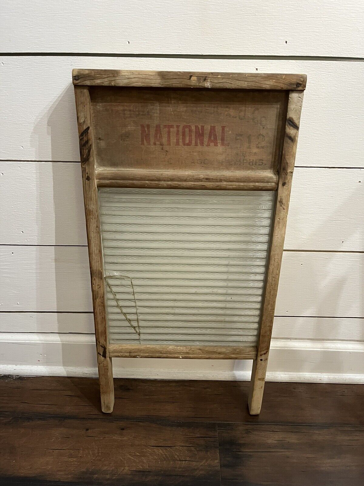 Vintage National Washboard Co. No. 512 Washboard with Glass Made In USA 
