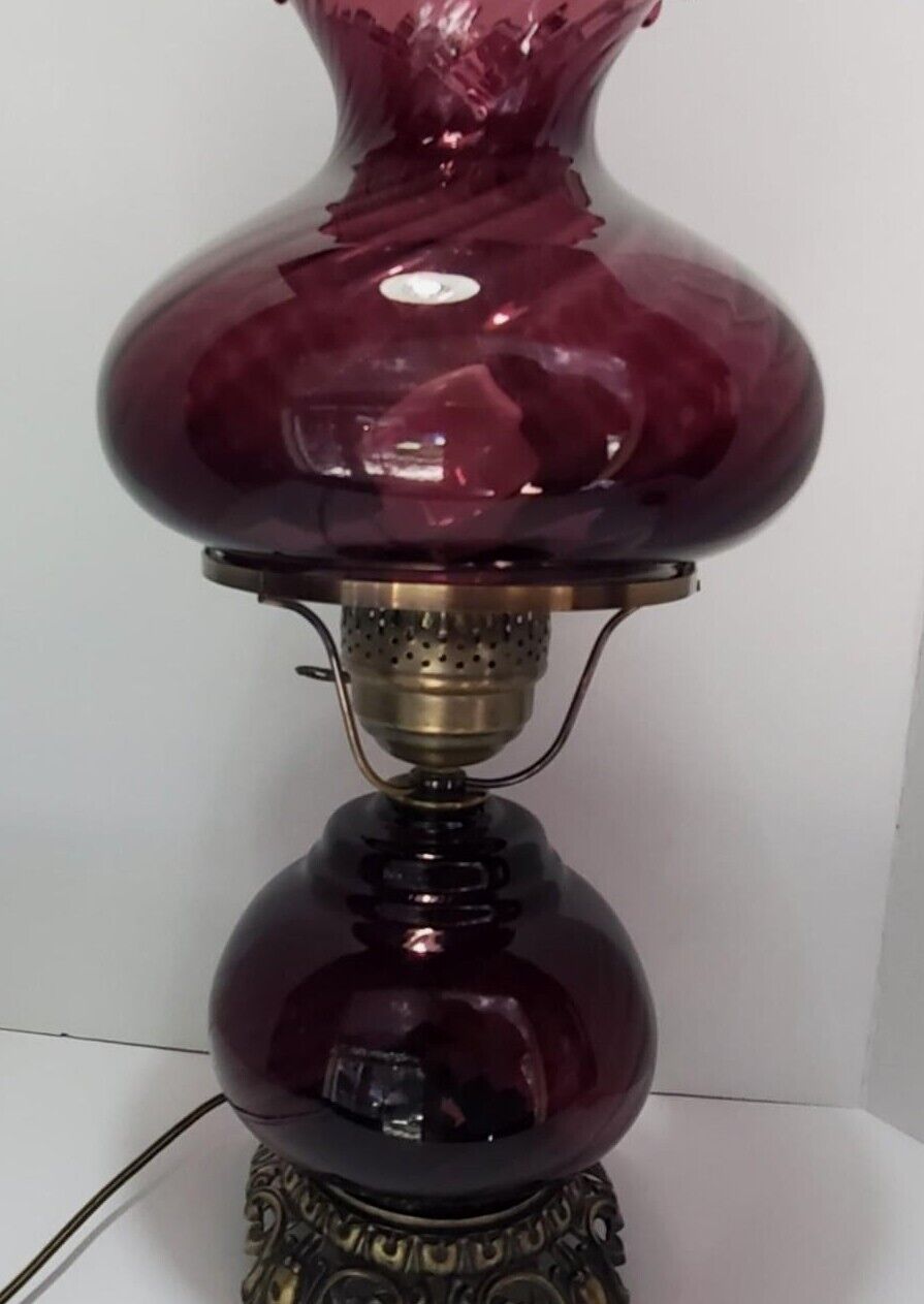 Antique Vintage Hurricane Swirl 3 WAY Lamp
