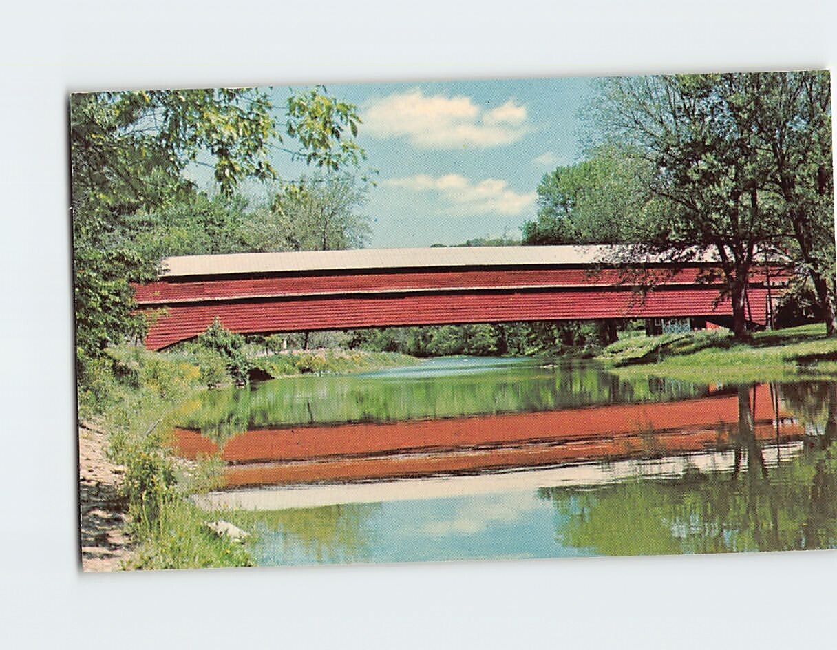 Postcard Dreibelbis Station Covered Bridge Pennsylvania USA