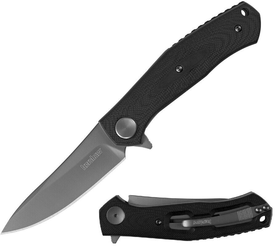 Kershaw Concierge Liner Folding Knife 3.25 8Cr13MoV Steel Blade Black G10 Handle