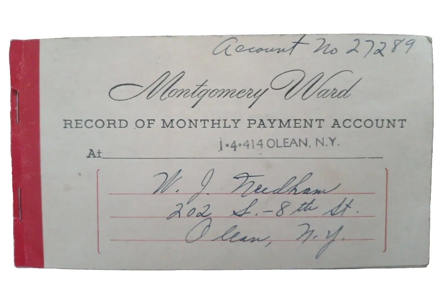 1949 Montgomery Ward Payment Booklet