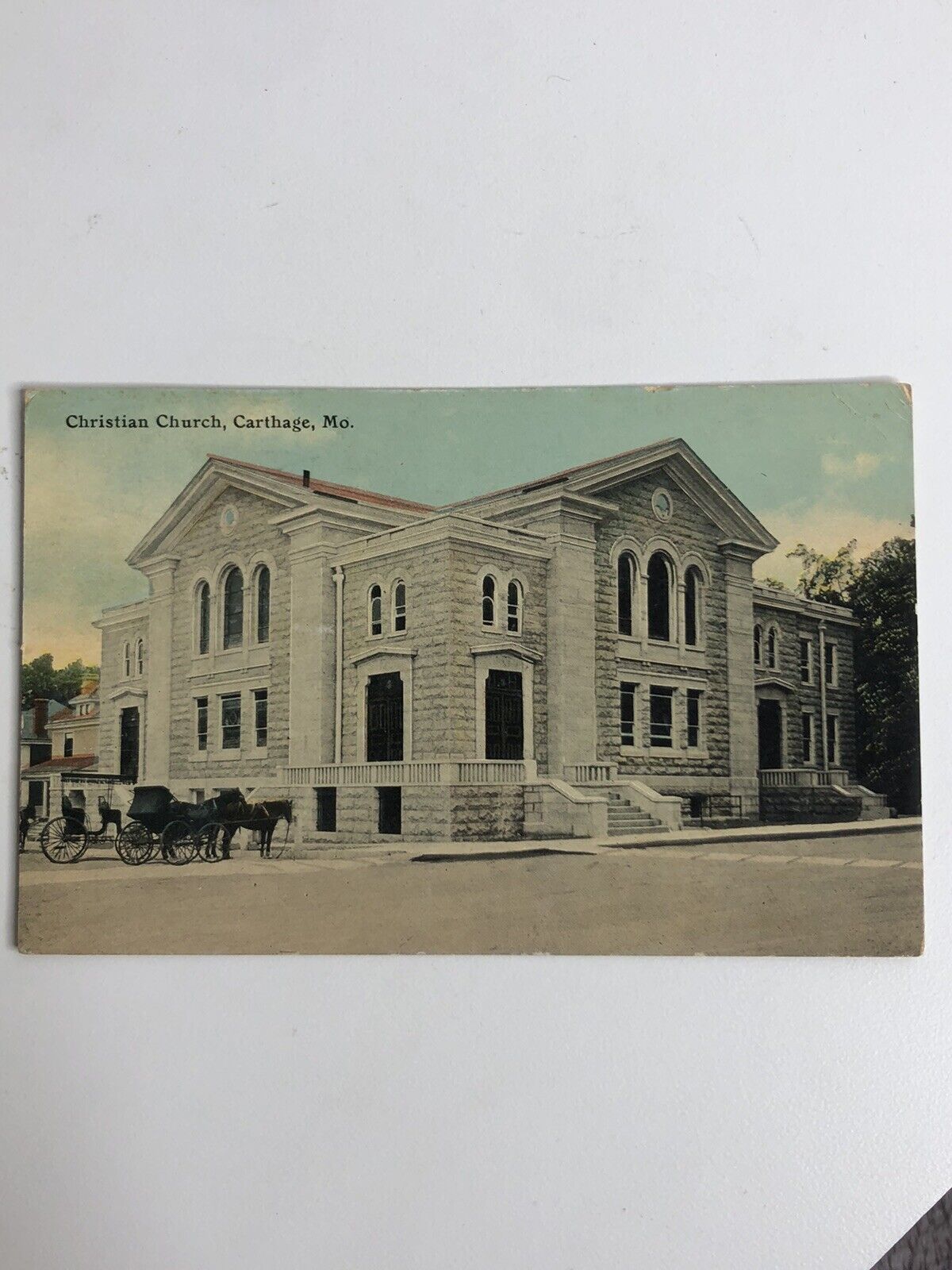 Antique Post Card 1913 Carthage, Missouri Christian Church Divided Back