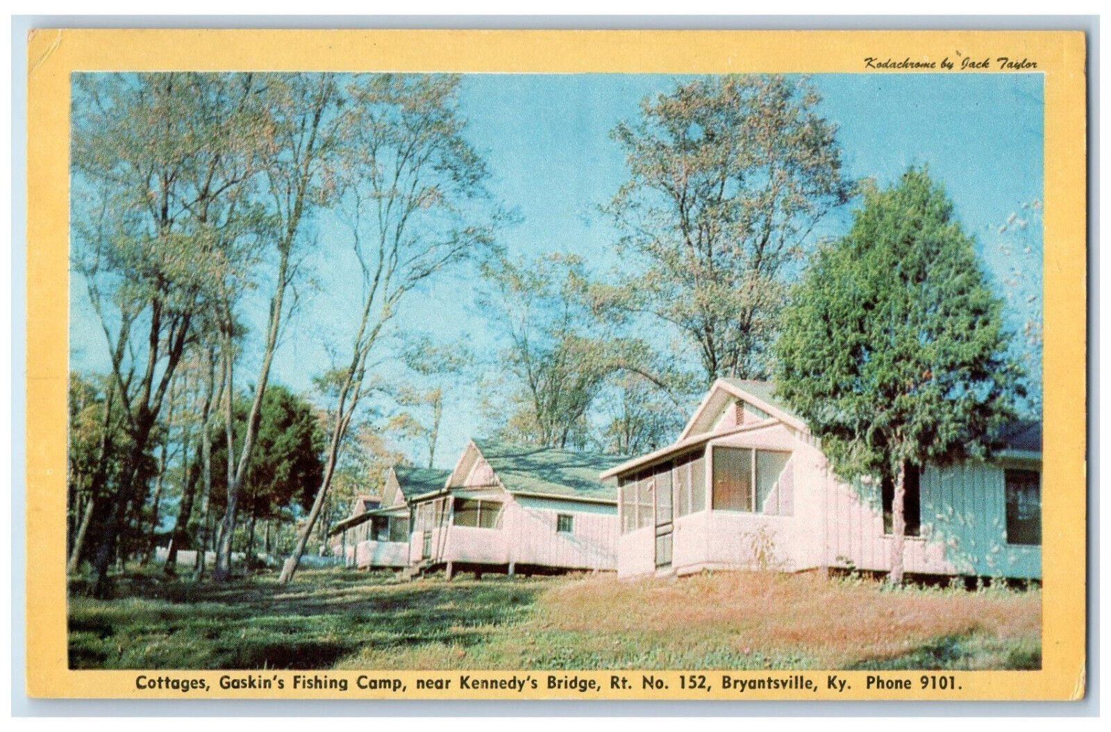 c1950\'s Cottages Gaskin\'s Fishing Camp Kennedy\'s Bridge Bryantsville KY Postcard