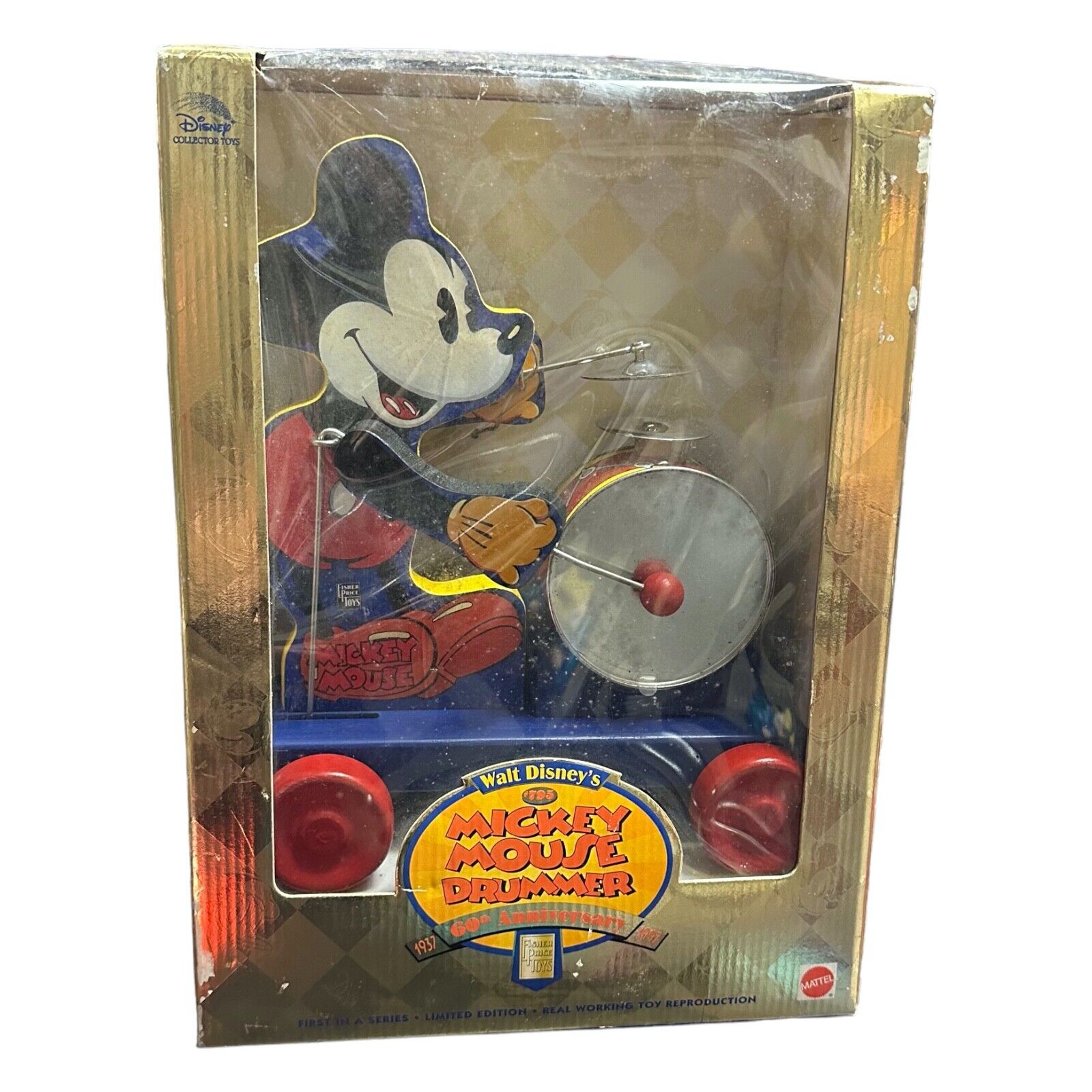Mattel Fisher Price Walt Disney\'s Mickey Mouse Drummer 60th Anniversary 1997 REA