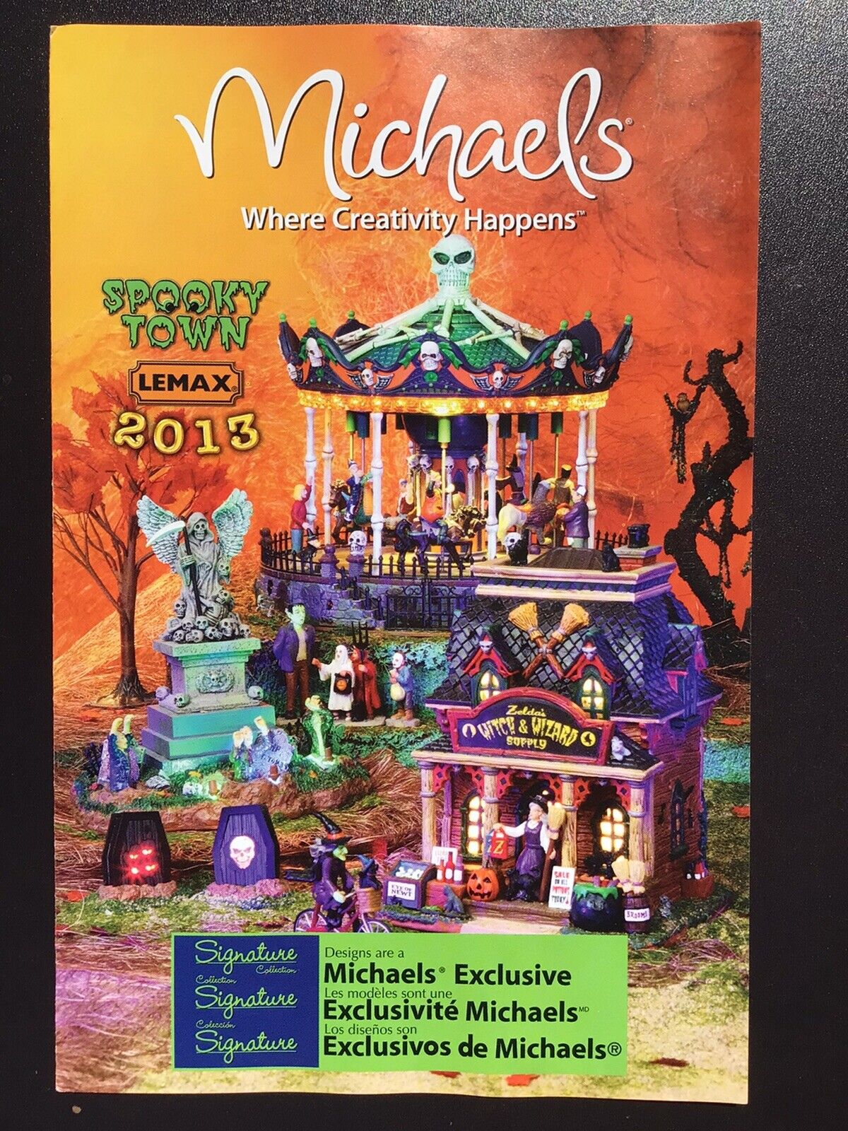 2013 LEMAX Spooky Town Halloween Village Michaels Store Brochure Catalog Flyer