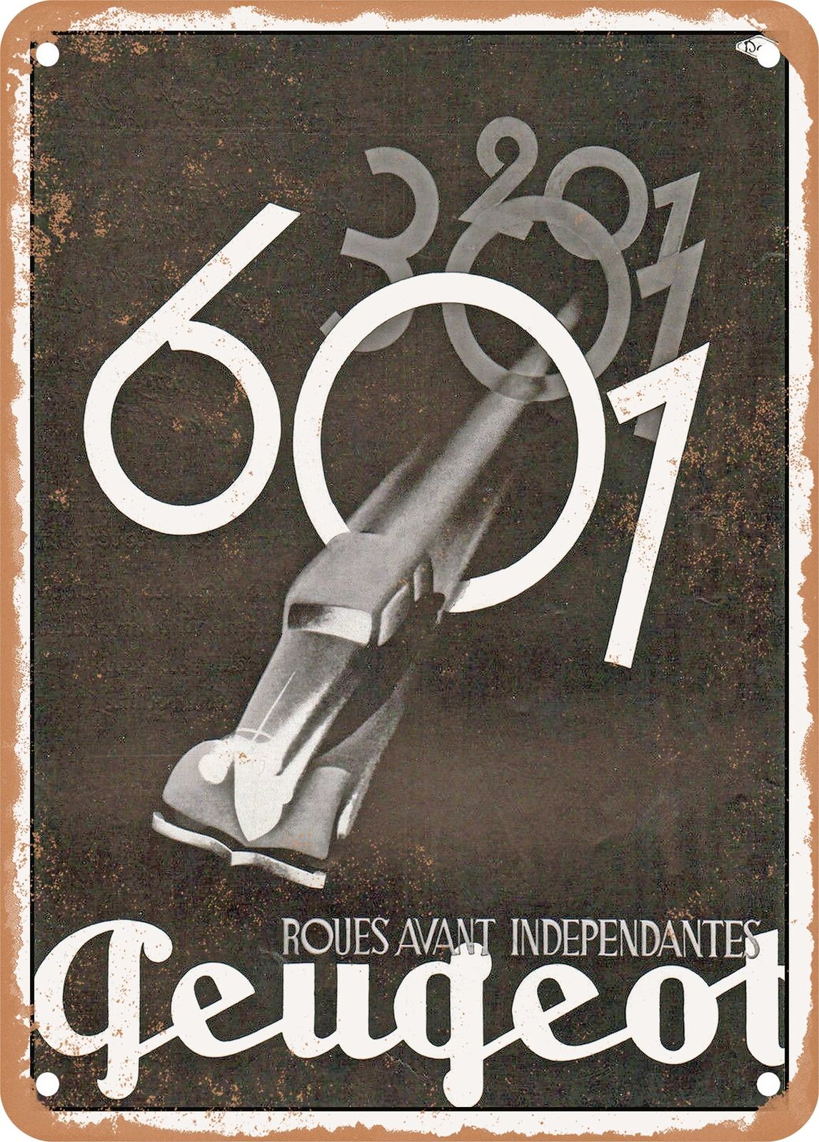 METAL SIGN - 1934 Peugeot 601 Vintage Ad