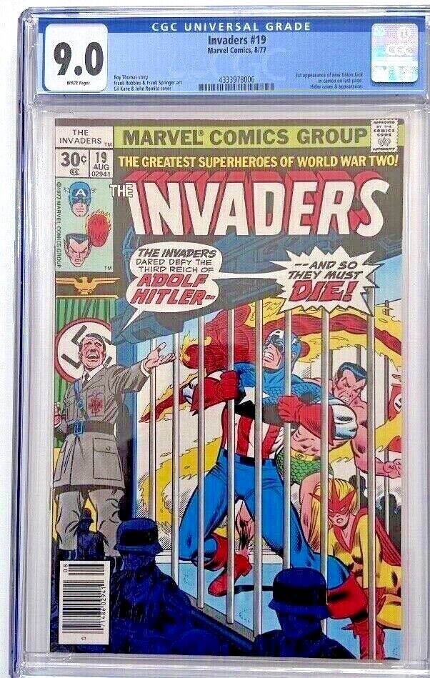 Invaders 19 Hitler Newsstand Cover 1977 Key Issue 1st Appearance Union Jack
