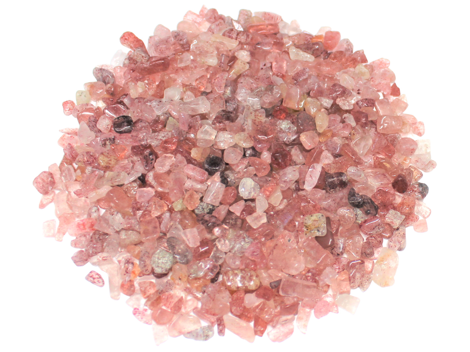 Strawberry Quartz Semi Tumbled Gemstone Mini Chips 5-8 mm (\'A\' Grade Bulk Lots)