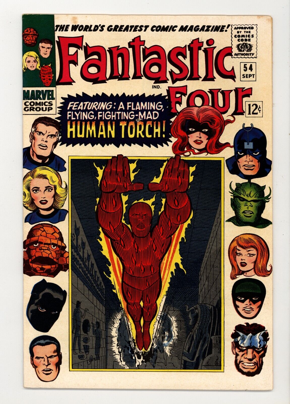 Fantastic Four 54 F/VF 1st Appearance M\'Wabu & Prester John. Kirby Art 1966