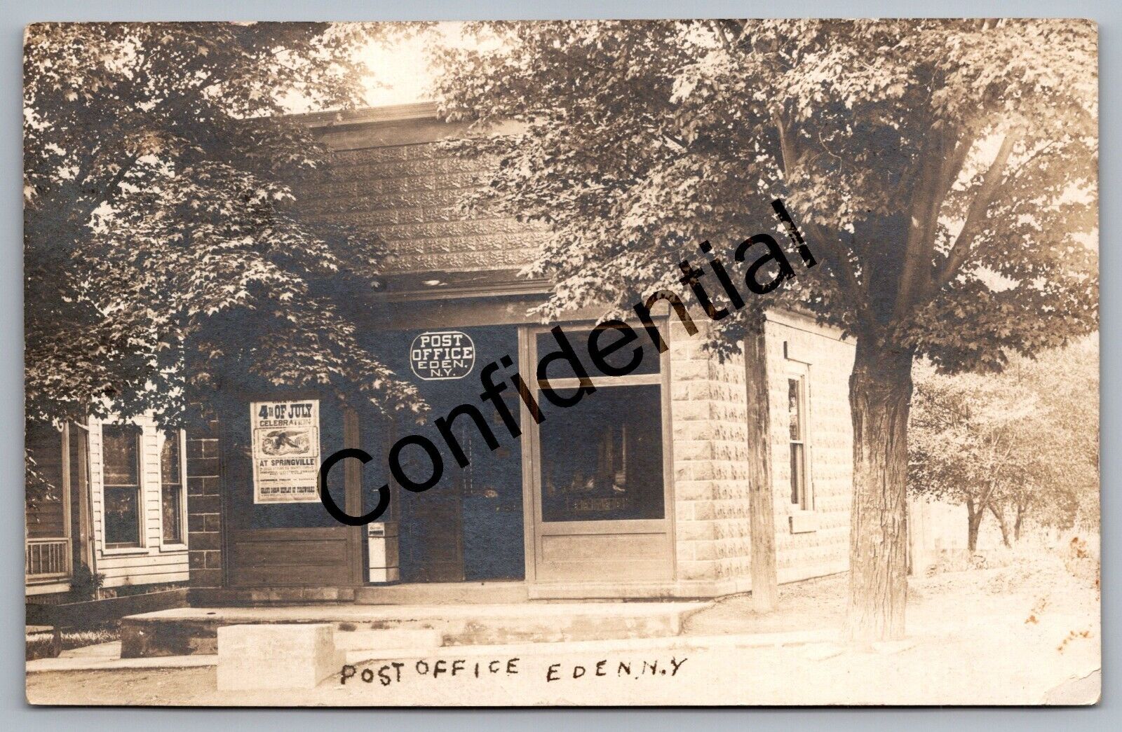 Real Photo 1912 View Of Post Office At Eden NY Erie County New York RP RPPC L29