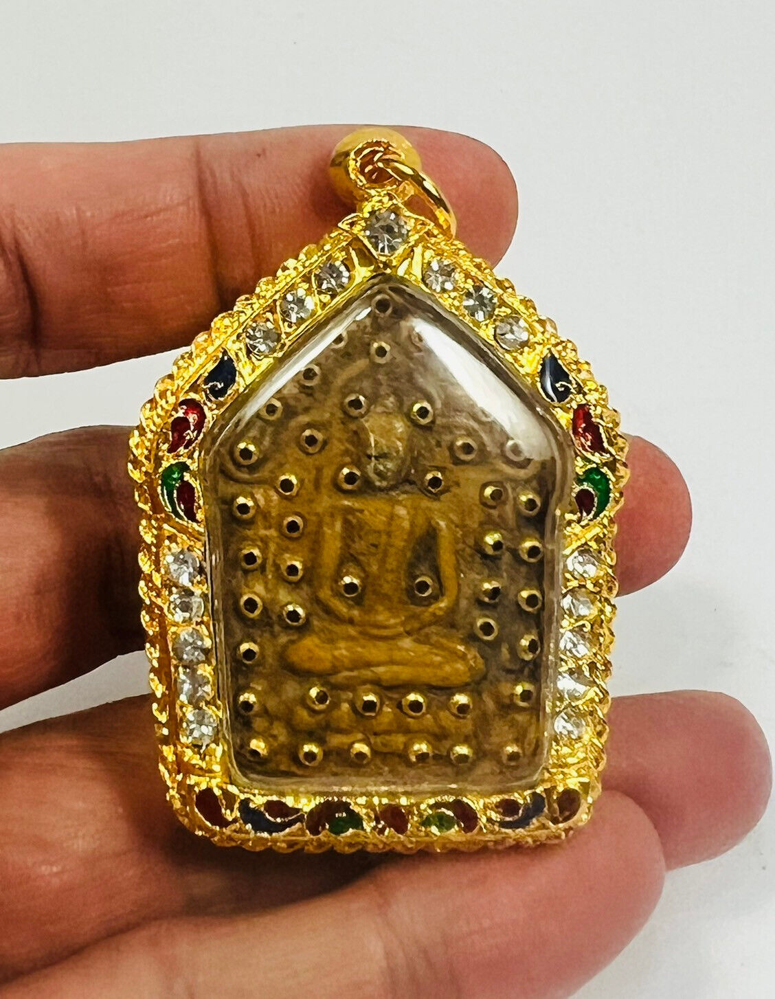Khunpaen Prai Kuman Lp tim embed gold takrut charm love attraction wealth amulet