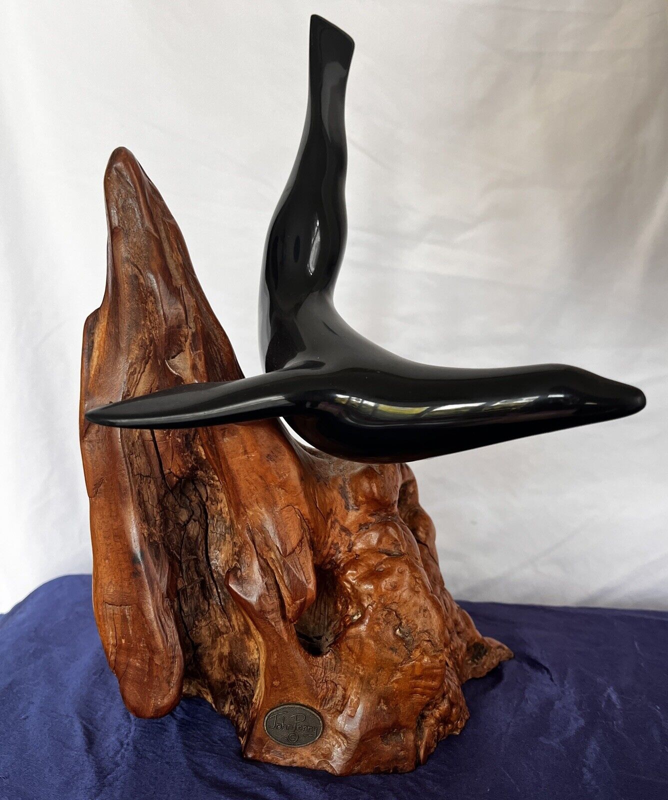 John Perry Original Black Seal Driftwood Sculpture 11