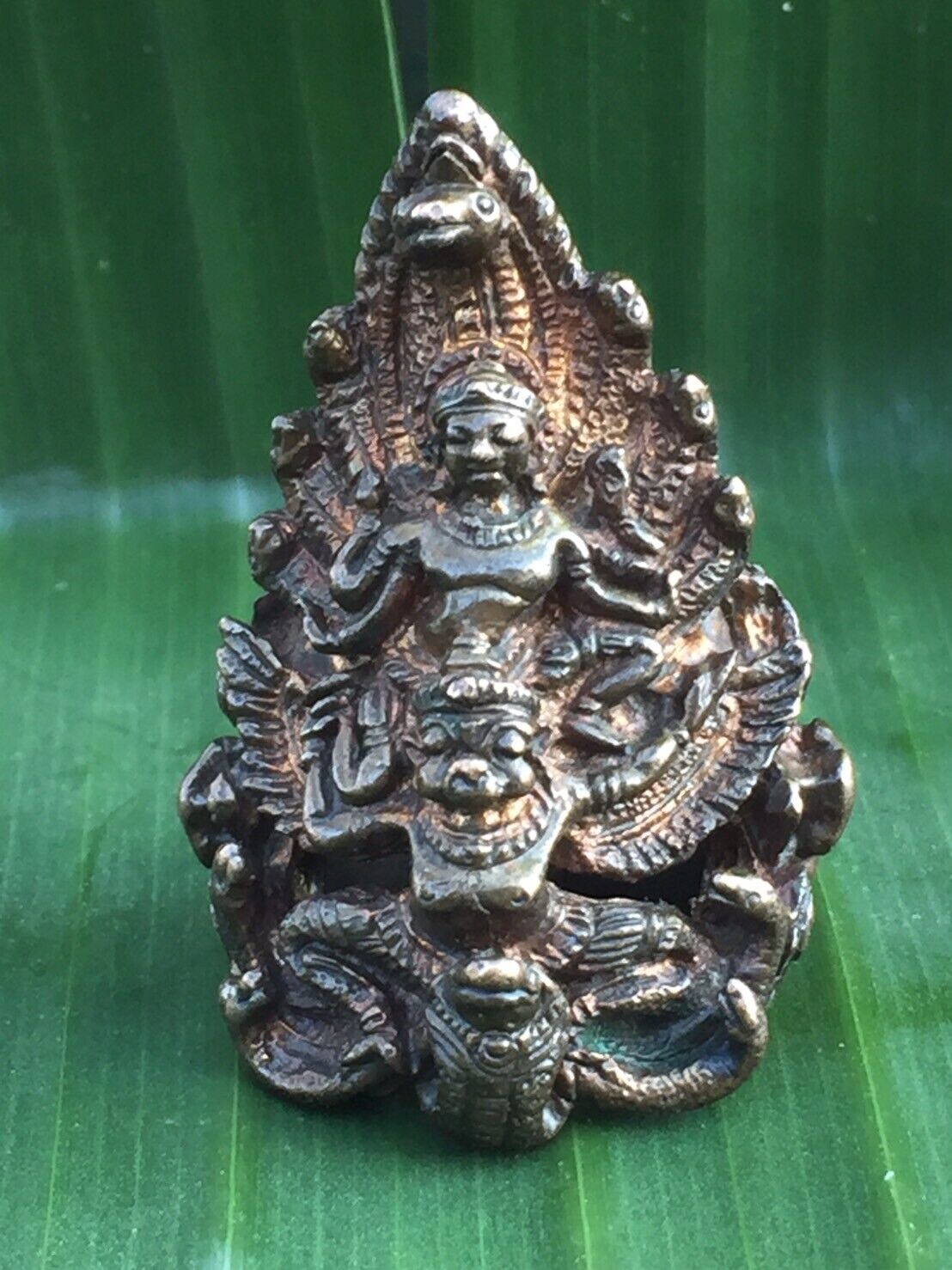 Thai buddha ring phra Vishnu god sit on the garuda, phra Narai song krut ring