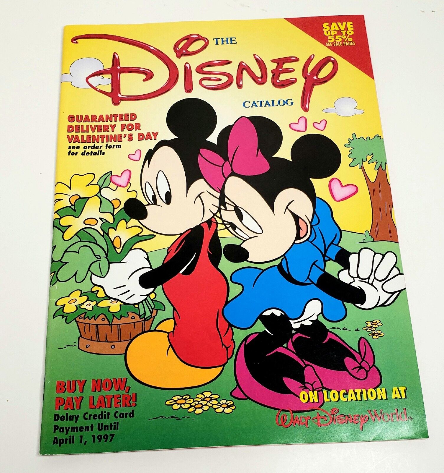 Vintage 1997 The Disney Catalog Mickey and Minnie Valentine's Day