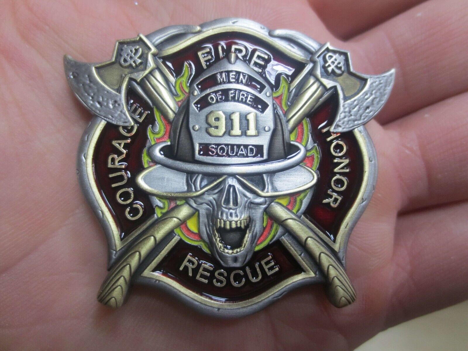 Men Of Fire 911 Squad Firefighter Challenge Coin