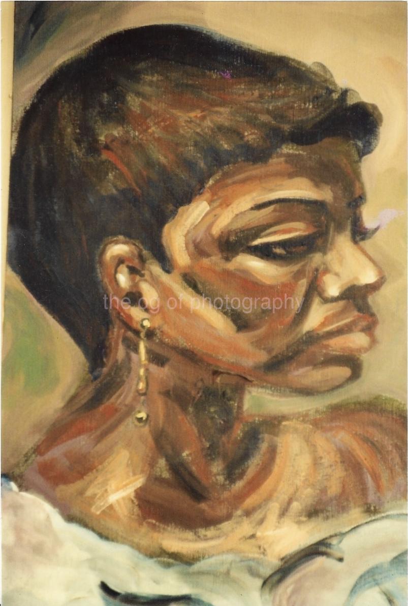 FOUND PHOTOGRAPH OF A PAINTING Color ART Original WOMAN Snapshot VINTAGE 211 50